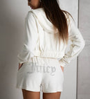 Women's Casual Sports Suit Solid Color Letter Hot Diamond Sportswear Long Sleeve Hooded Sweatshirt Loose Shorts Two Piece Set