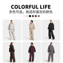 European and American Fashion Yoga Set for Women, Outdoor Running Quick-Dry Breathable Hooded Lazy Style Leopard Print Fitness Sports Set