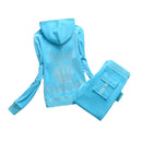 2026 New Spring and Autumn Foreign Trade Women's Clothing Plus Size Slim Fit Rhinestone Sports Casual Fashion Velvet Two-Piece Set Wholesale