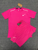 Nike Miler ADV T-Shirt Mineral Slate & Mineral Slate Challenger Shorts Set