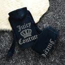 2026 New Spring and Autumn Foreign Trade Women's Clothing Plus Size Slim Fit Rhinestone Sports Casual Fashion Velvet Two-Piece Set Wholesale