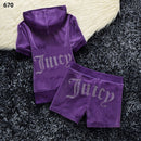 New Summer Goose Velvet Hot Diamond Letters Fashion Casual Sports Suit Shorts Short-Sleeved Women's Clothing Foreign Trade