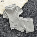 New Summer Goose Velvet Hot Diamond Letters Fashion Casual Sports Suit Shorts Short-Sleeved Women's Clothing Foreign Trade