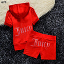 New Summer Goose Velvet Hot Diamond Letters Fashion Casual Sports Suit Shorts Short-Sleeved Women's Clothing Foreign Trade