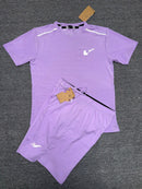 Nike Miler ADV T-Shirt Mineral Slate & Mineral Slate Challenger Shorts Set