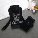 2026 New Spring and Autumn Foreign Trade Women's Clothing Plus Size Slim Fit Rhinestone Sports Casual Fashion Velvet Two-Piece Set Wholesale