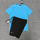 Nike Miler ADV T-Shirt Mineral Slate & Mineral Slate Challenger Shorts Set