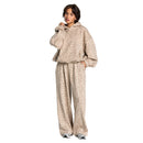 European and American Fashion Yoga Set for Women, Outdoor Running Quick-Dry Breathable Hooded Lazy Style Leopard Print Fitness Sports Set