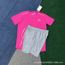 Wholesale New Sports Fitness Running Suit Quick-Drying Breathable Loose Casual Short-Sleeved Shorts Men and Women Same Style Fashion